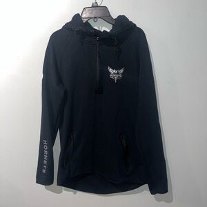 Charlotte Hornets Levelwear Verve Black and Silver Hoodie Womens Medium